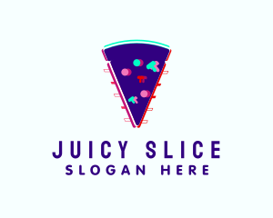 Glitch Pizza Slice  logo design