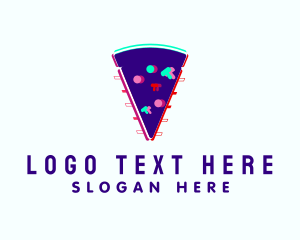 Glitch Pizza Slice  Logo