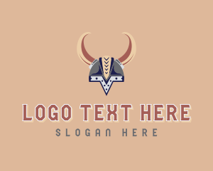 Costume - Viking Helmet Horns logo design