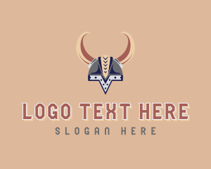 Viking - Viking Helmet Horns logo design