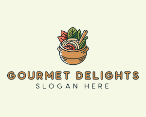 Vegetarian Noodle Soup logo design