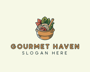 Vegetarian Noodle Soup logo design