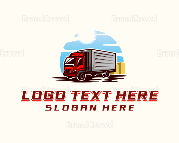 Logistics Courier Truck Logo