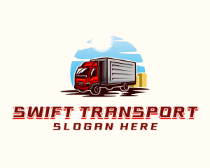 Logistics Courier Truck logo design