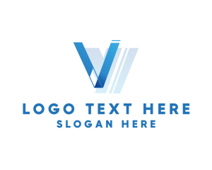 Gradient - Modern Digital Letter V logo design