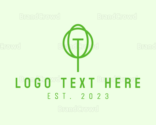 Green Tree Letter T Logo