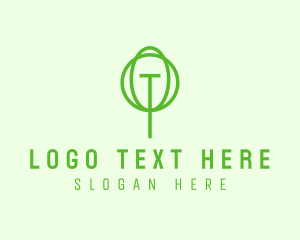 Green Tree Letter T Logo
