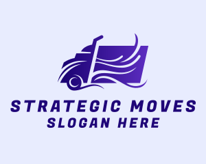 Purple Freight Trucking  logo design