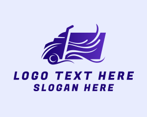 Courier Service - Purple Freight Trucking logo design