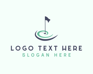 Golf Club - Golf Sports Flag logo design