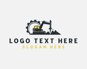 Construction - Industrial Mountain Drill Machinery logo design