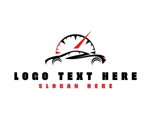 Car Rental - Speedometer Race Car logo design