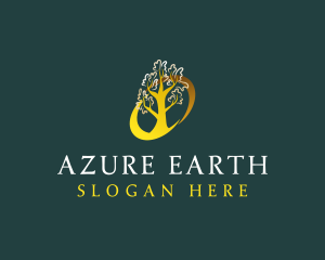 Natural Gold Tree logo design