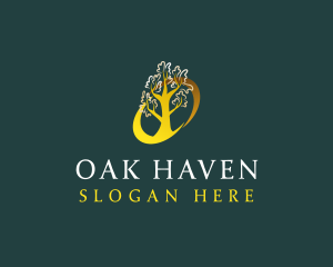 Natural Gold Tree logo design