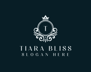 Ornamental Crown Tiara logo design