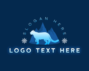 Snow - Snow Leopard Mountain logo design