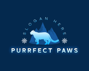 Snow Leopard Mountain logo design