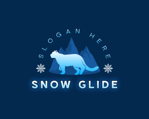 Snow Leopard Mountain logo design