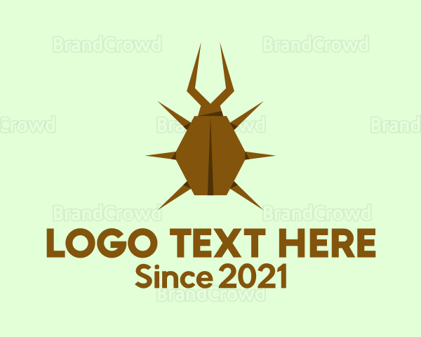 Beetle Insect Origami Logo