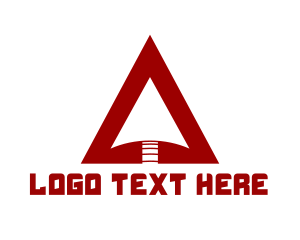 Triangle - Red Arrowhead Direction logo design