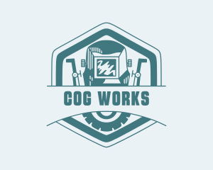 Mechanical Cog Welding Mask logo design