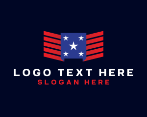 Democratic - USA Flag Wings logo design
