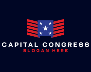 Congress - USA Flag Wings logo design