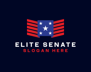 Senate - USA Flag Wings logo design