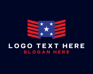 USA Flag Wings logo design