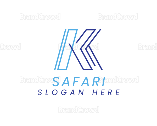 Modern Geometric Business Letter K Logo