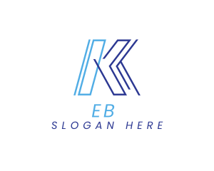 Modern Geometric Business Letter K Logo