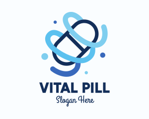 Pill - Blue Medical Pill logo design