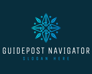 Navigator - Snowflake Compass Navigator logo design