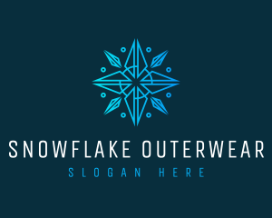 Snowflake Compass Navigator logo design