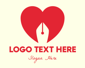 Writing - Pen Nib Love logo design