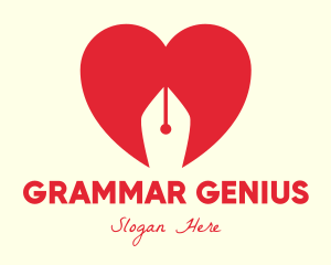 Grammar - Pen Nib Love logo design