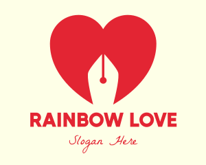 Pen Nib Love logo design