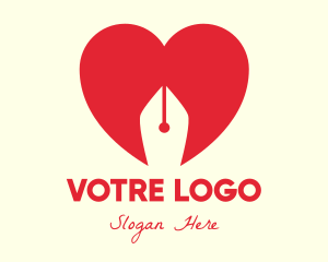Love Letter - Pen Nib Love logo design