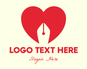 Poet - Pen Nib Love logo design