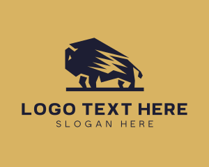 Negative Space - Big Bull Wildebeest logo design