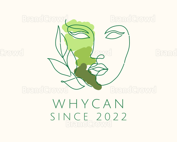 Monoline Green Beauty Face Logo