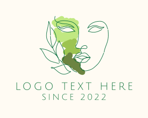 Human - Monoline Green Beauty Face logo design