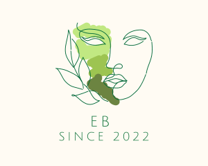 Girl - Monoline Green Beauty Face logo design