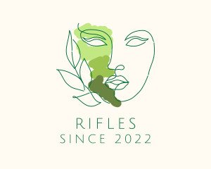 Human - Monoline Green Beauty Face logo design