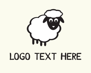 Wool - Black White Sheep logo design