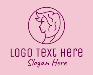 Purple - Minimalist Salon Woman logo design