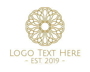 Stroke - Gold Flower logo design