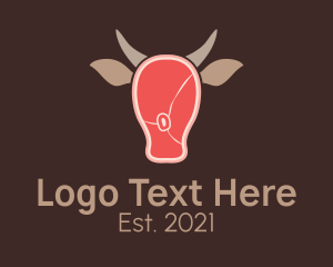 Cow - Cattle Beef Meat Steak logo design