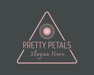 Feminine Sun Triangle Jewelry logo design