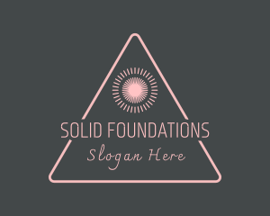 Feminine Sun Triangle Jewelry logo design